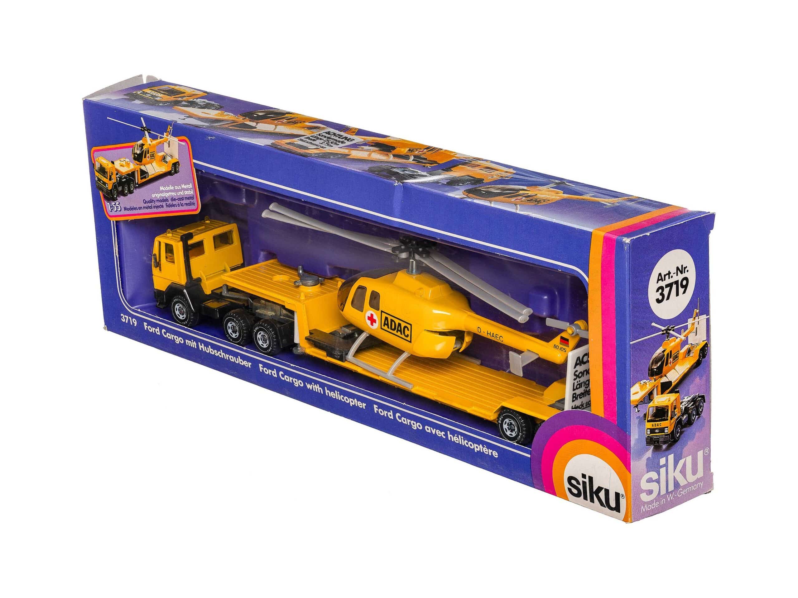 Siku 3719 ADAC Ford Cargo mit Hubschrauber 1:55 OVP 1 Siku 3719 ADAC Ford Cargo mit Hubschrauber 1:55 OVP