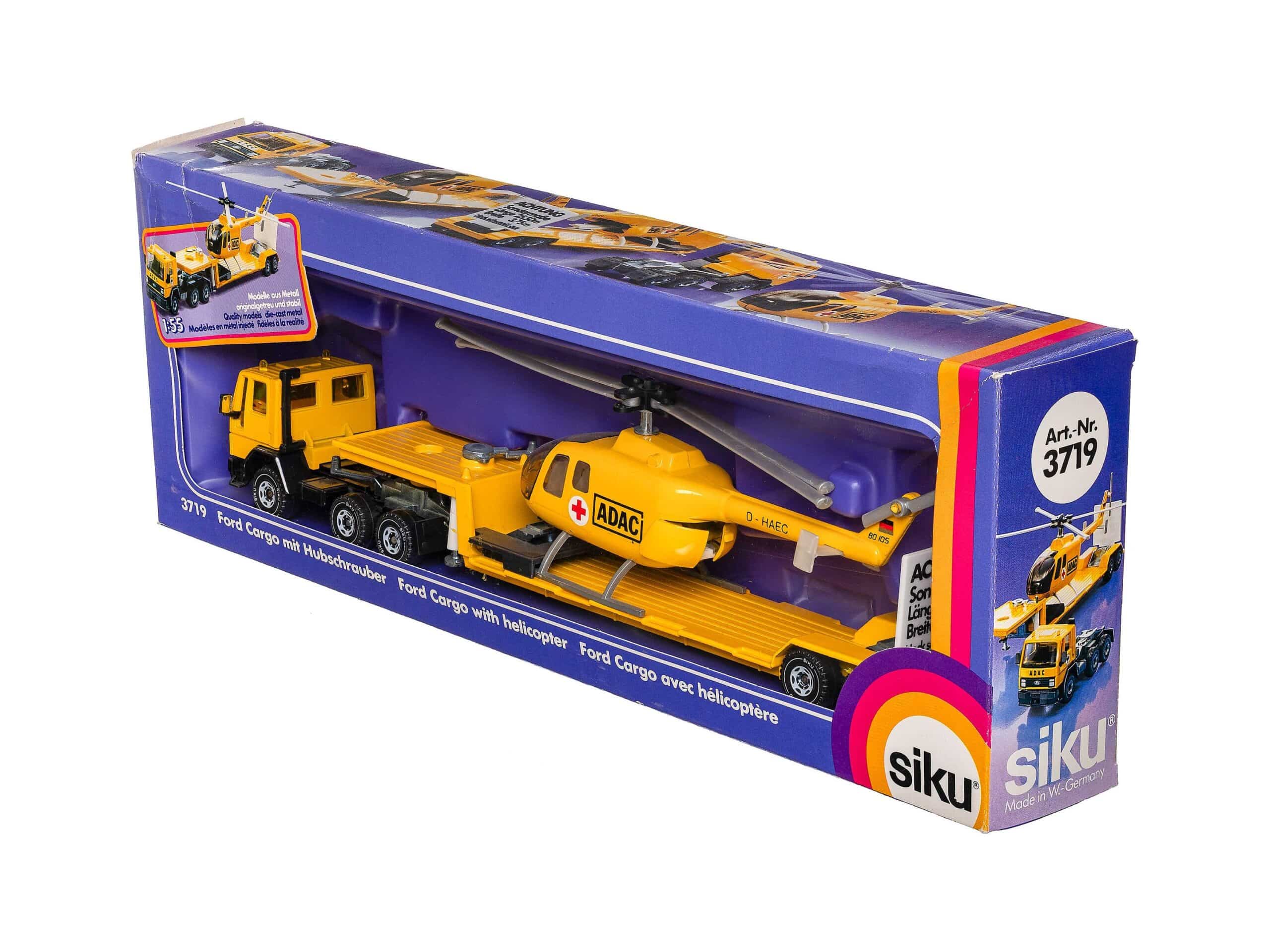 Siku 3719 ADAC Ford Cargo mit Hubschrauber 1:55 OVP 1 Siku 3719 ADAC Ford Cargo mit Hubschrauber 1:55 OVP