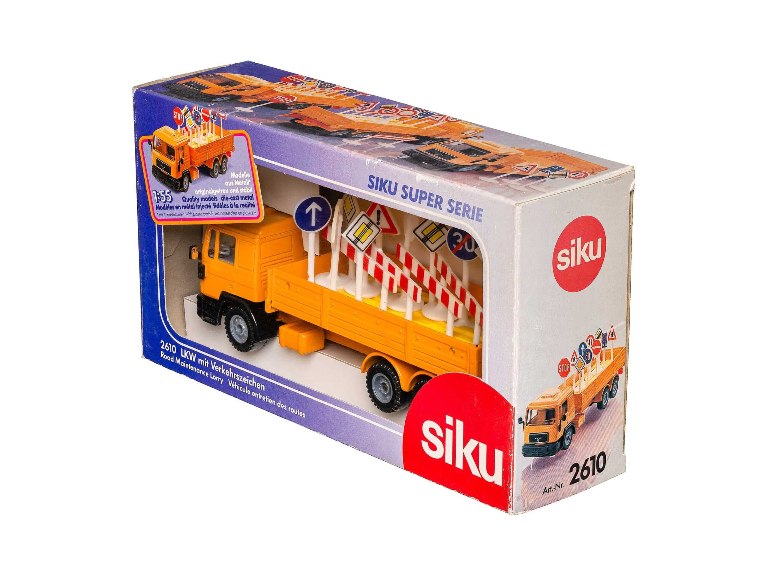 Siku 2610 LKW mit Verkehrszeichen (MAN) 1:55 OVP 1 Siku 2610 LKW mit Verkehrszeichen (MAN) 1:55 OVP