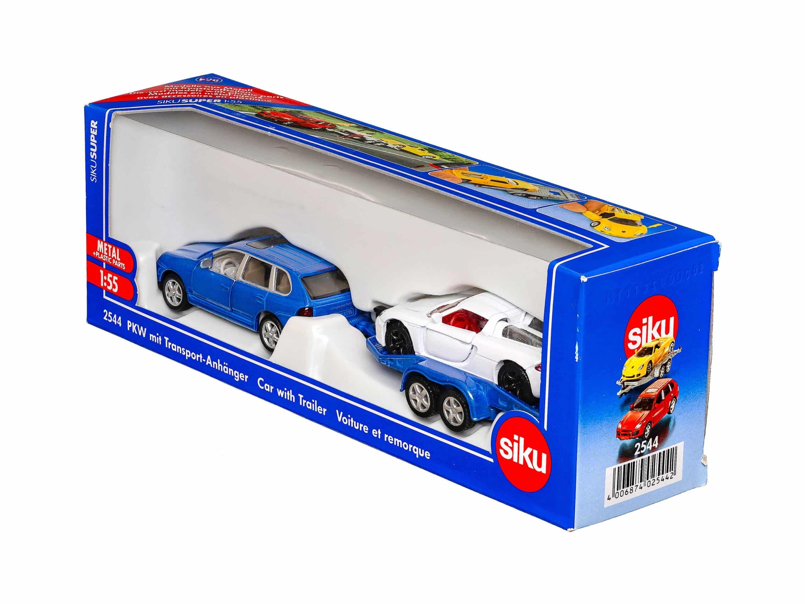Siku 2544 Porsche PKW mit Transport Anhänger 1:55 OVP 1 Siku 2544 Porsche PKW mit Transport Anhänger 1:55 OVP