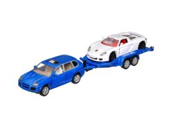 Siku 2544 Porsche PKW mit Transport Anhänger 1:55 OVP 4 Siku 2544 Porsche PKW mit Transport Anhänger 1:55 OVP – Bild 2