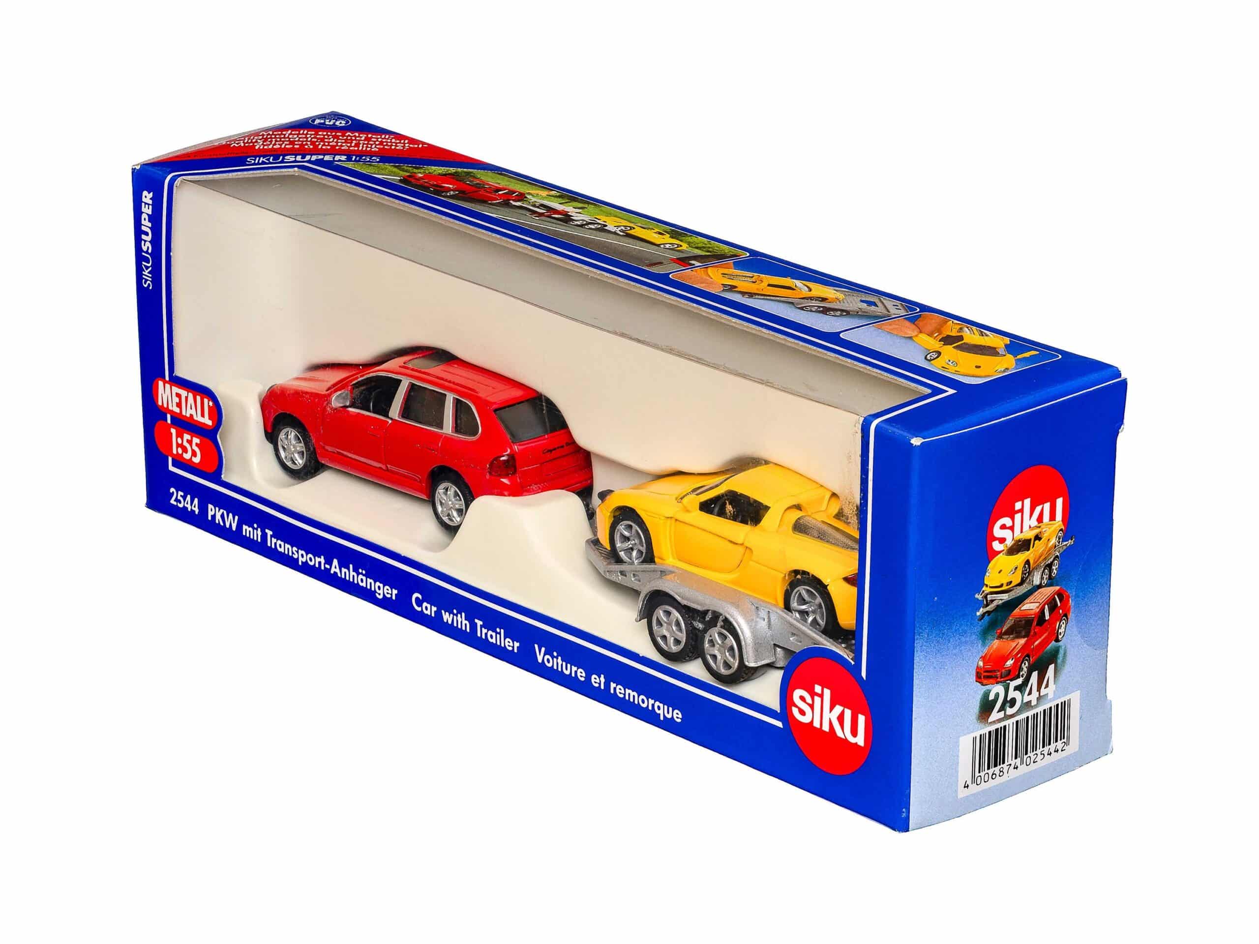 Siku 2544 Porsche PKW mit Transport Anhänger 1:55 OVP 1 Siku 2544 Porsche PKW mit Transport Anhänger 1:55 OVP