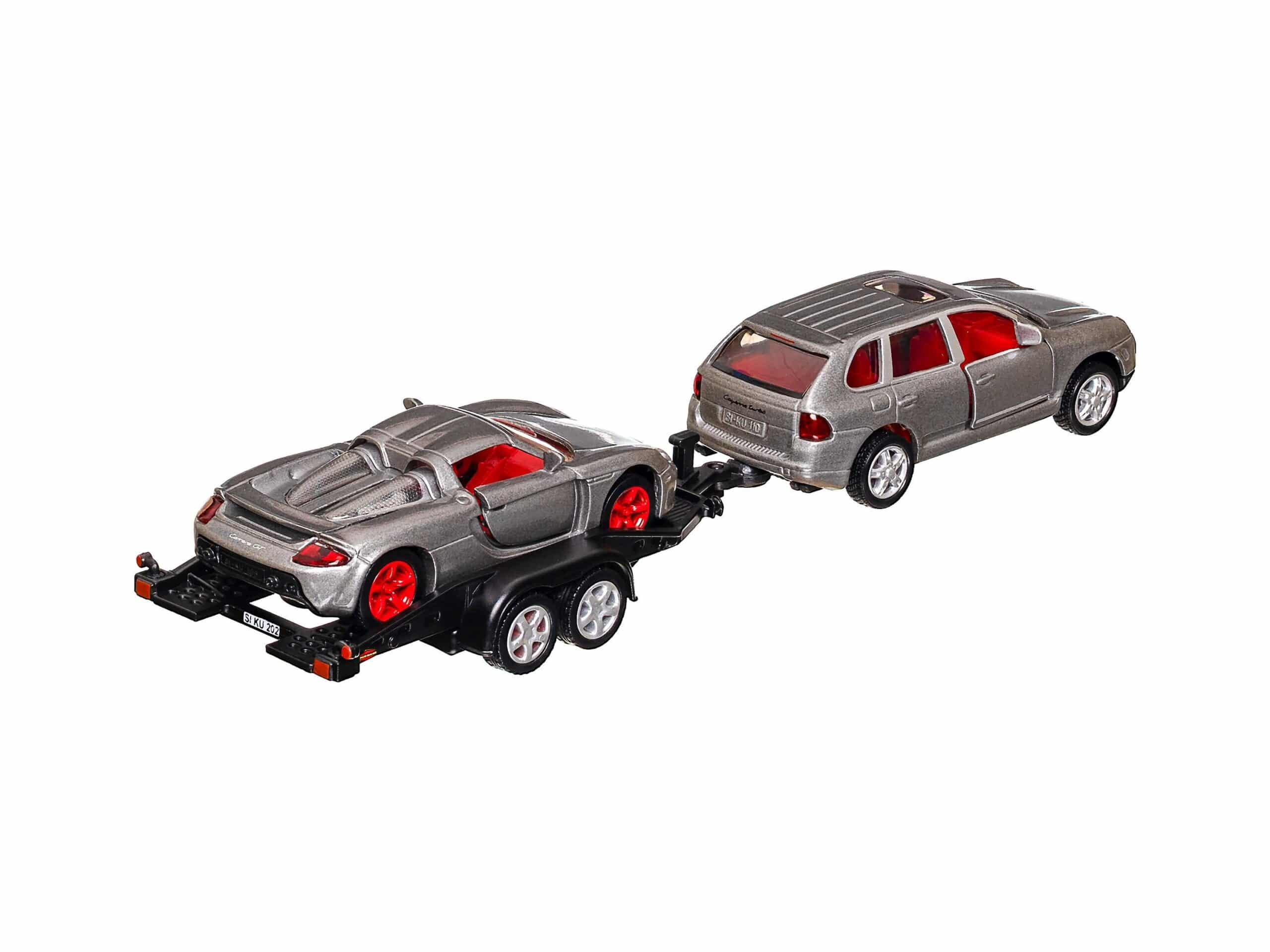 Siku 2544 Porsche PKW mit Transport Anhänger 1:55 OVP 3 Siku 2544 Porsche PKW mit Transport Anhänger 1:55 OVP – Bild 3