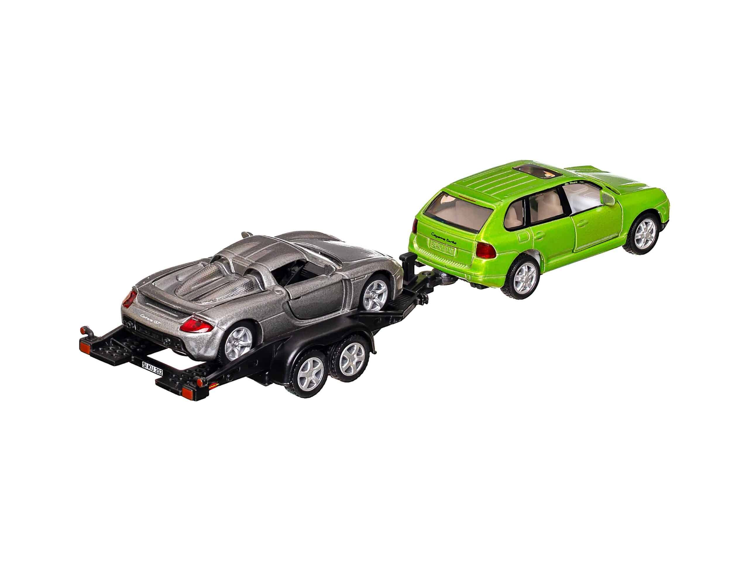 Siku 2544 Porsche PKW mit Transport Anhänger 1:55 OVP 3 Siku 2544 Porsche PKW mit Transport Anhänger 1:55 OVP – Bild 3