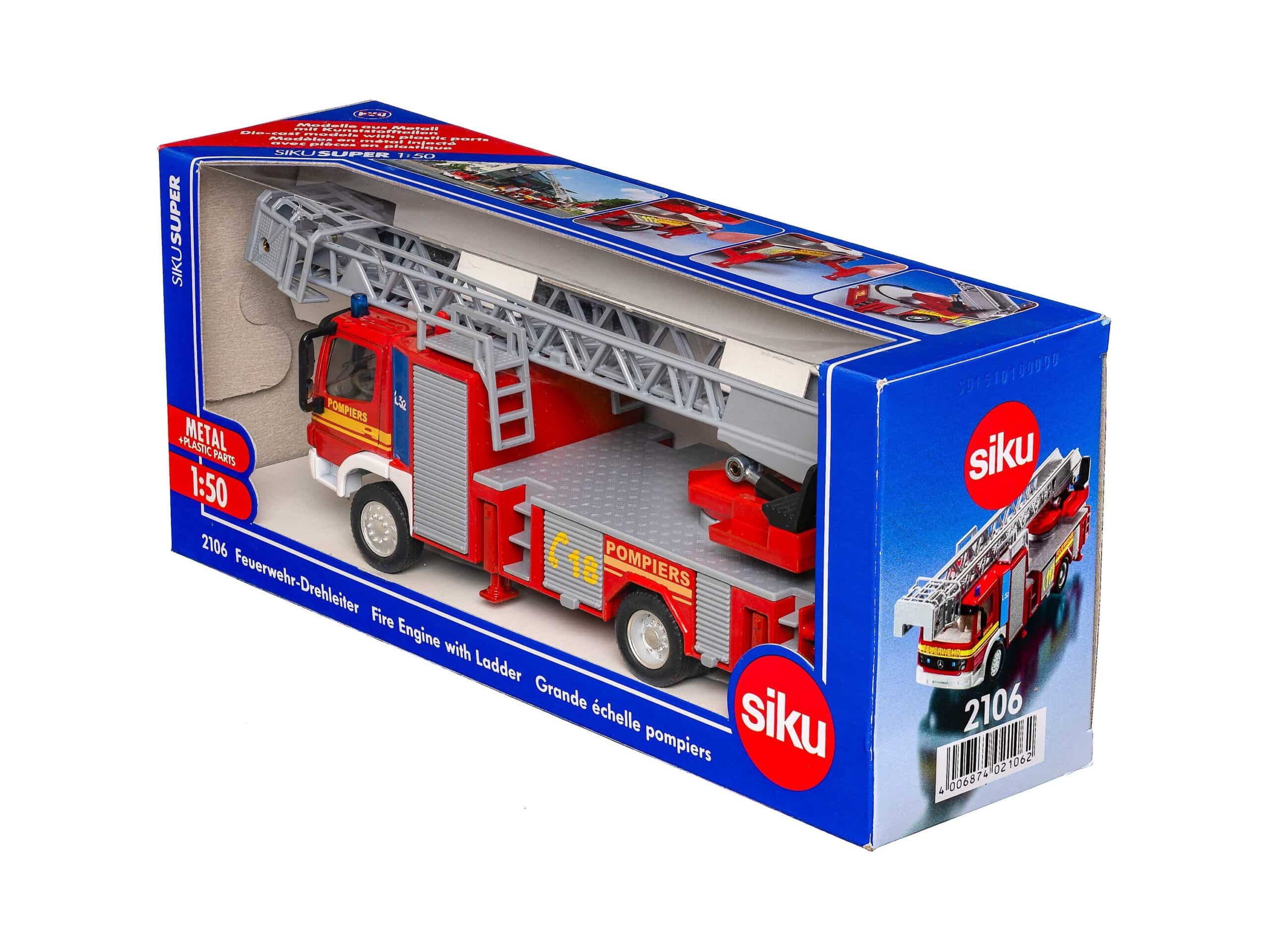 Siku 2106 Feuerwehr Mercedes Drehleiter Pompiers 1:50 OVP 1 Siku 2106 Feuerwehr Mercedes Drehleiter Pompiers 1:50 OVP