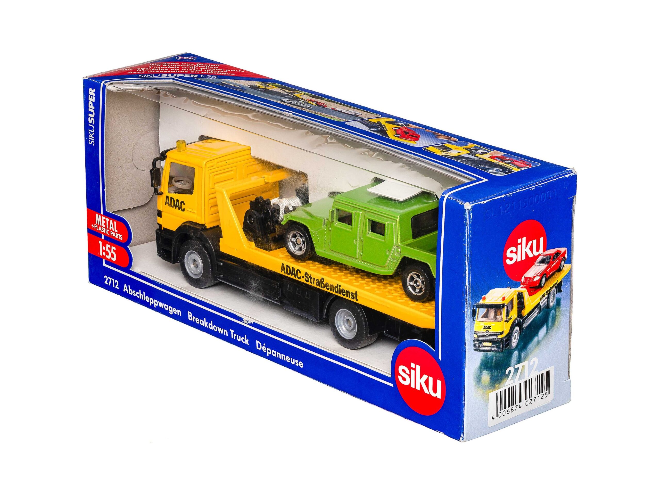 Siku 2712 Mercedes Abschleppwagen (ADAC) mit PKW 1:55 OVP 1 Siku 2712 Mercedes Abschleppwagen (ADAC) mit PKW 1:55 OVP