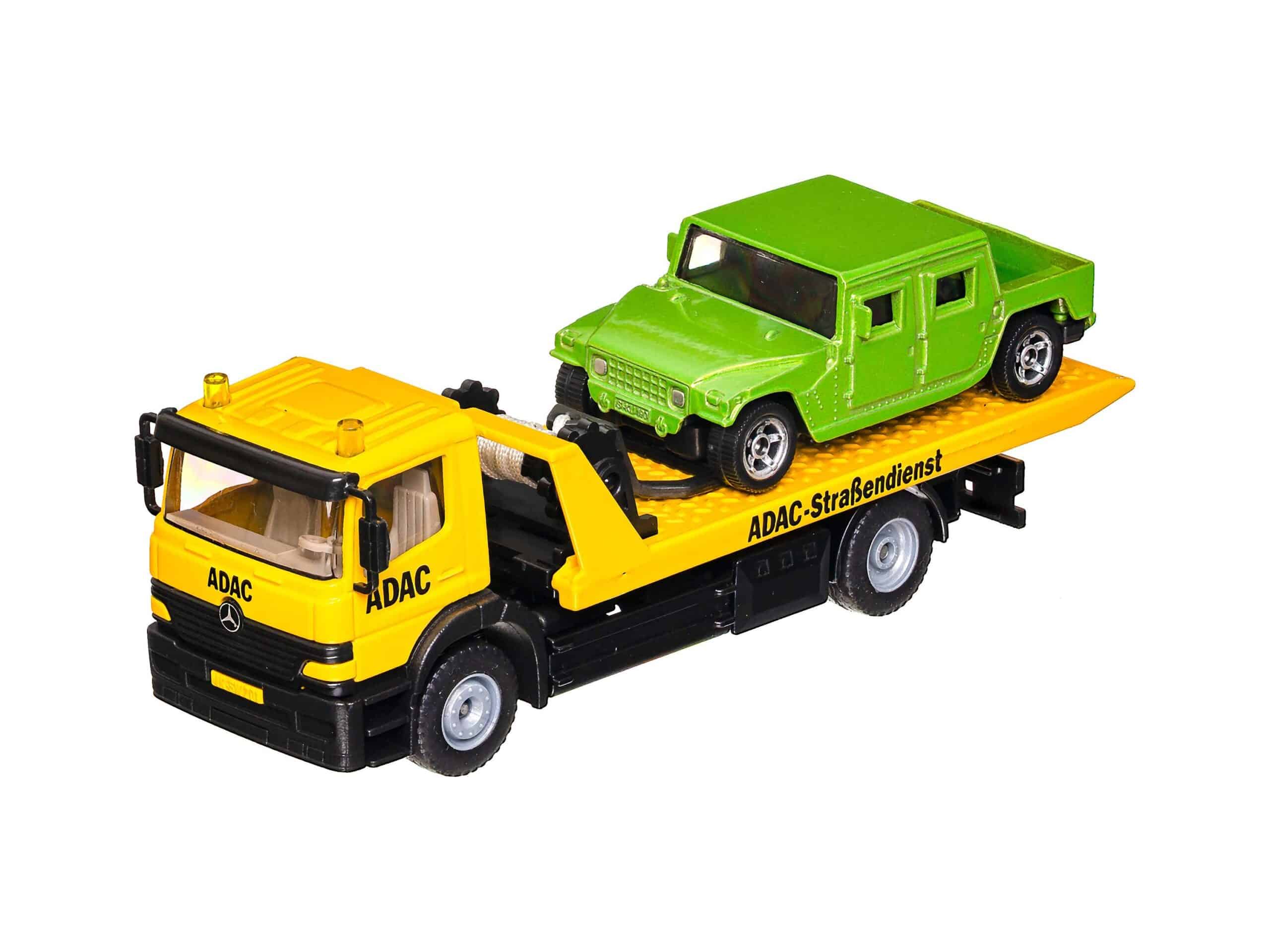 Siku 2712 Mercedes Abschleppwagen (ADAC) mit PKW 1:55 OVP 2 Siku 2712 Mercedes Abschleppwagen (ADAC) mit PKW 1:55 OVP – Bild 2
