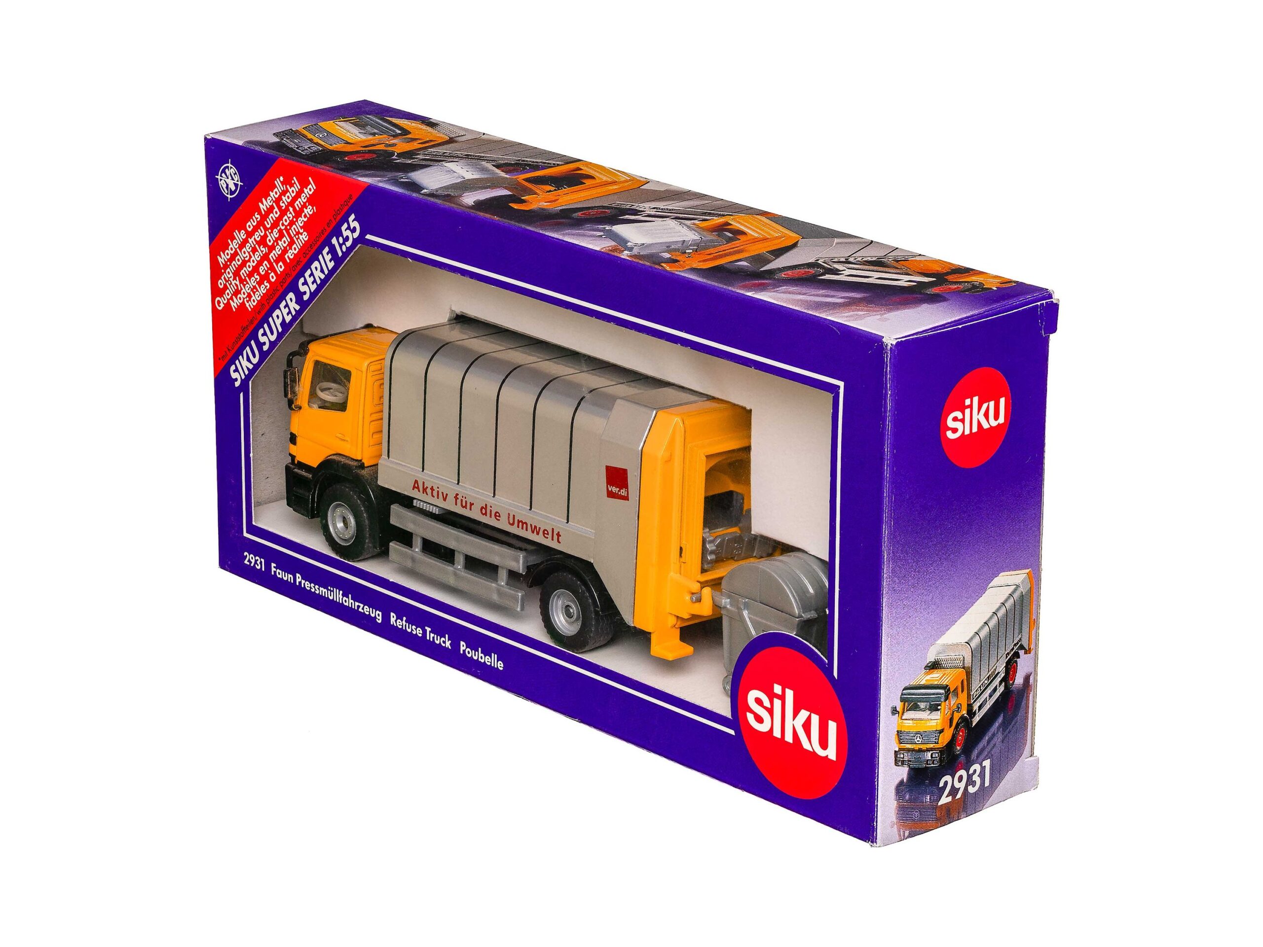 Siku 2931 Faun Mercedes Pressmüllfahrzeug ver.di 1:55 OVP 1 Siku 2931 Faun Mercedes Pressmüllfahrzeug ver.di 1:55 OVP