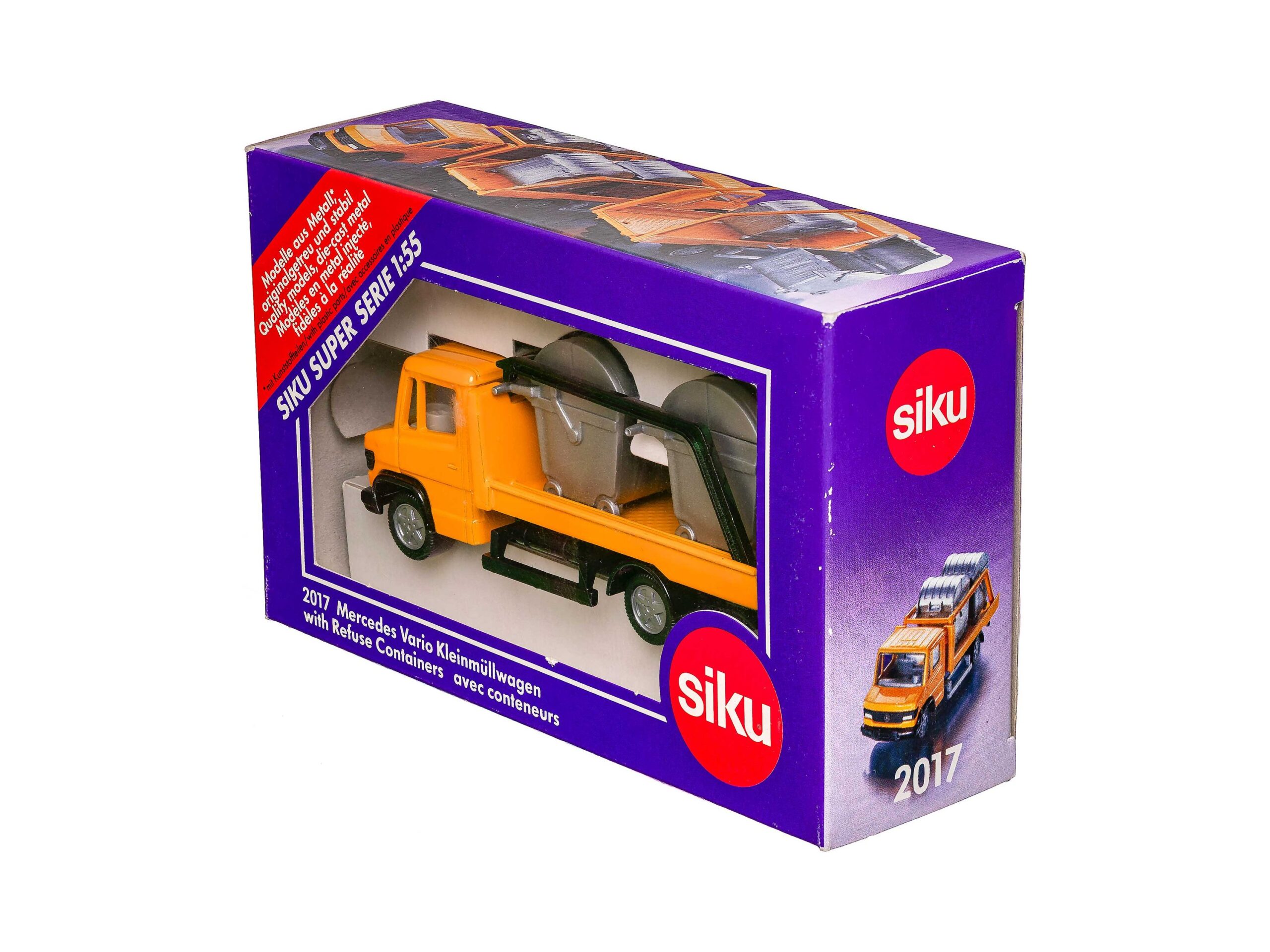 Siku 2017 Mercedes Vario Müllwagen mit 2 Mülltonnen 1:55 OVP 1 Siku 2017 Mercedes Vario Müllwagen mit 2 Mülltonnen 1:55 OVP