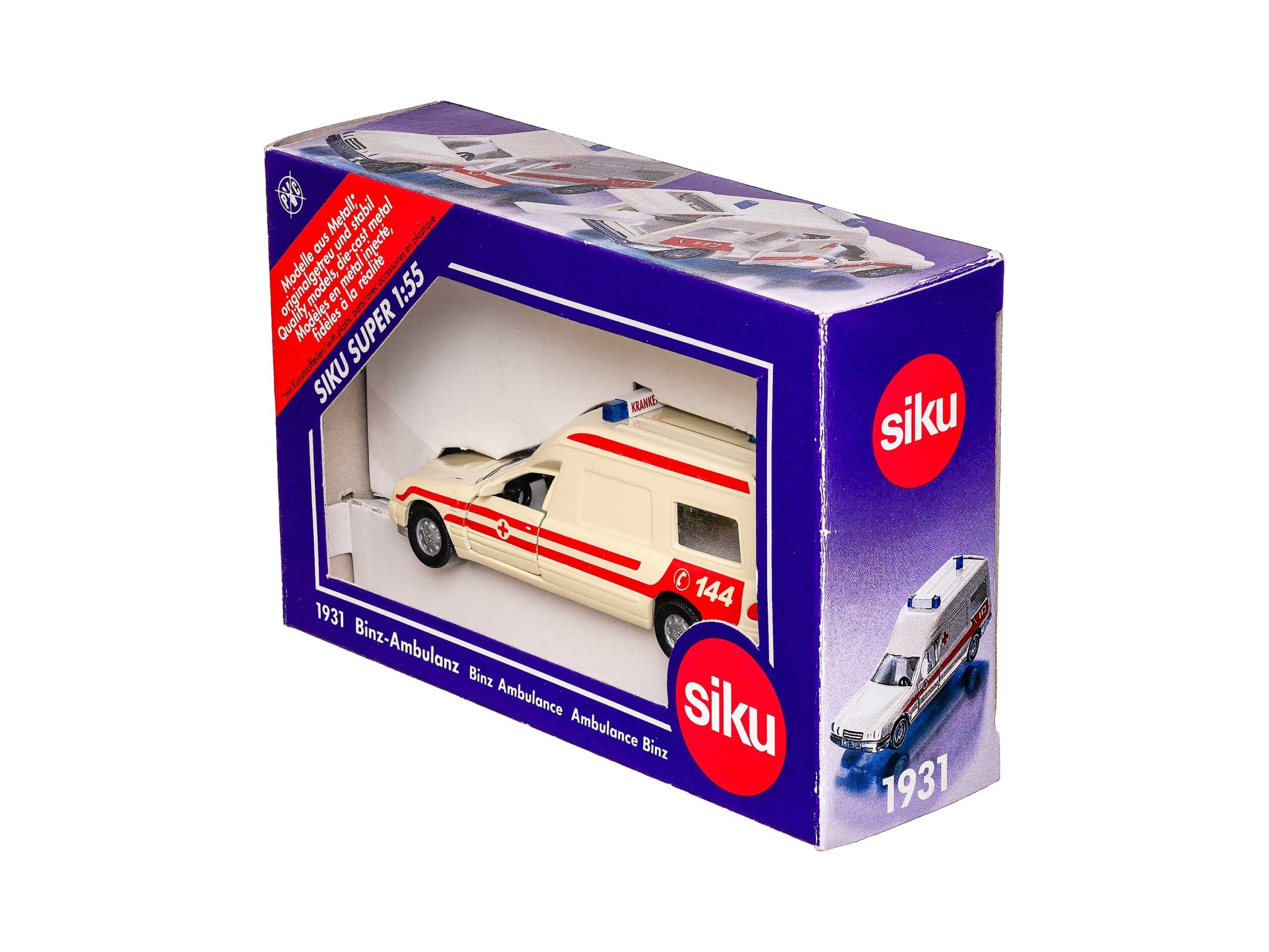 Siku 1931 Binz Ambulanz (Rotes Kreuz - Mercedes E290) 1:55 OVP 1 Siku 1931 Binz Ambulanz (Rotes Kreuz - Mercedes E290) 1:55 OVP