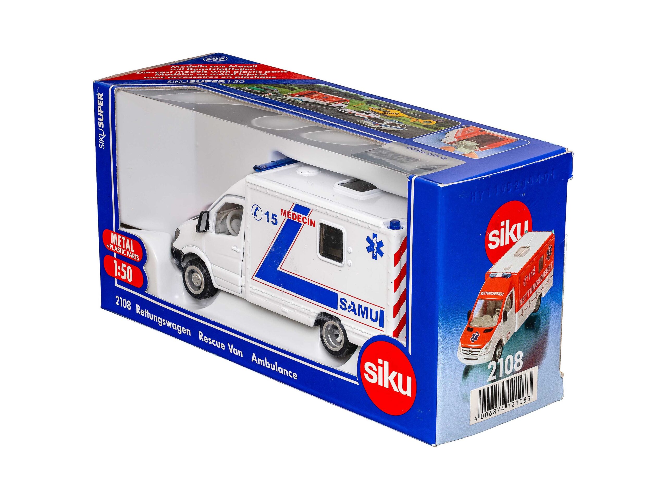 Siku 2108 Mercedes Rettungswagen SAMU Medeciin 1:50 OVP 1 Siku 2108 Mercedes Rettungswagen SAMU Medeciin 1:50 OVP
