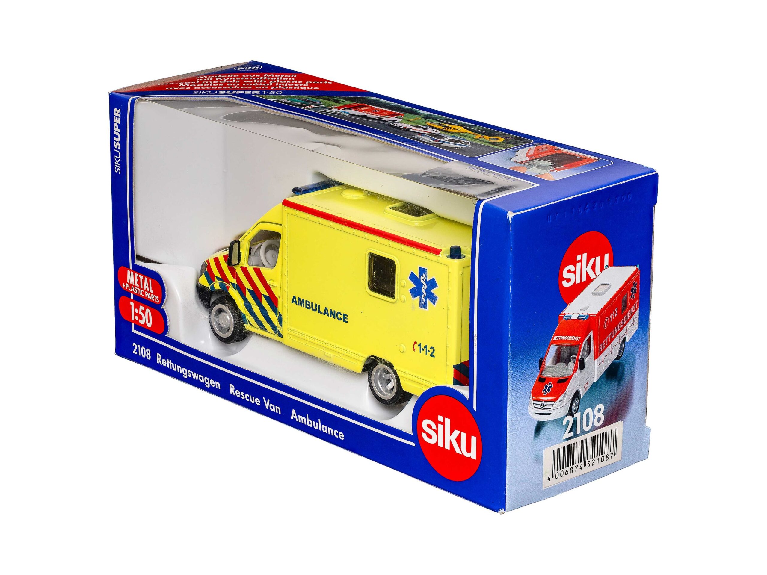 Siku 2108 Mercedes Rettungswagen Ambulance 1:50 OVP 1 Siku 2108 Mercedes Rettungswagen Ambulance 1:50 OVP