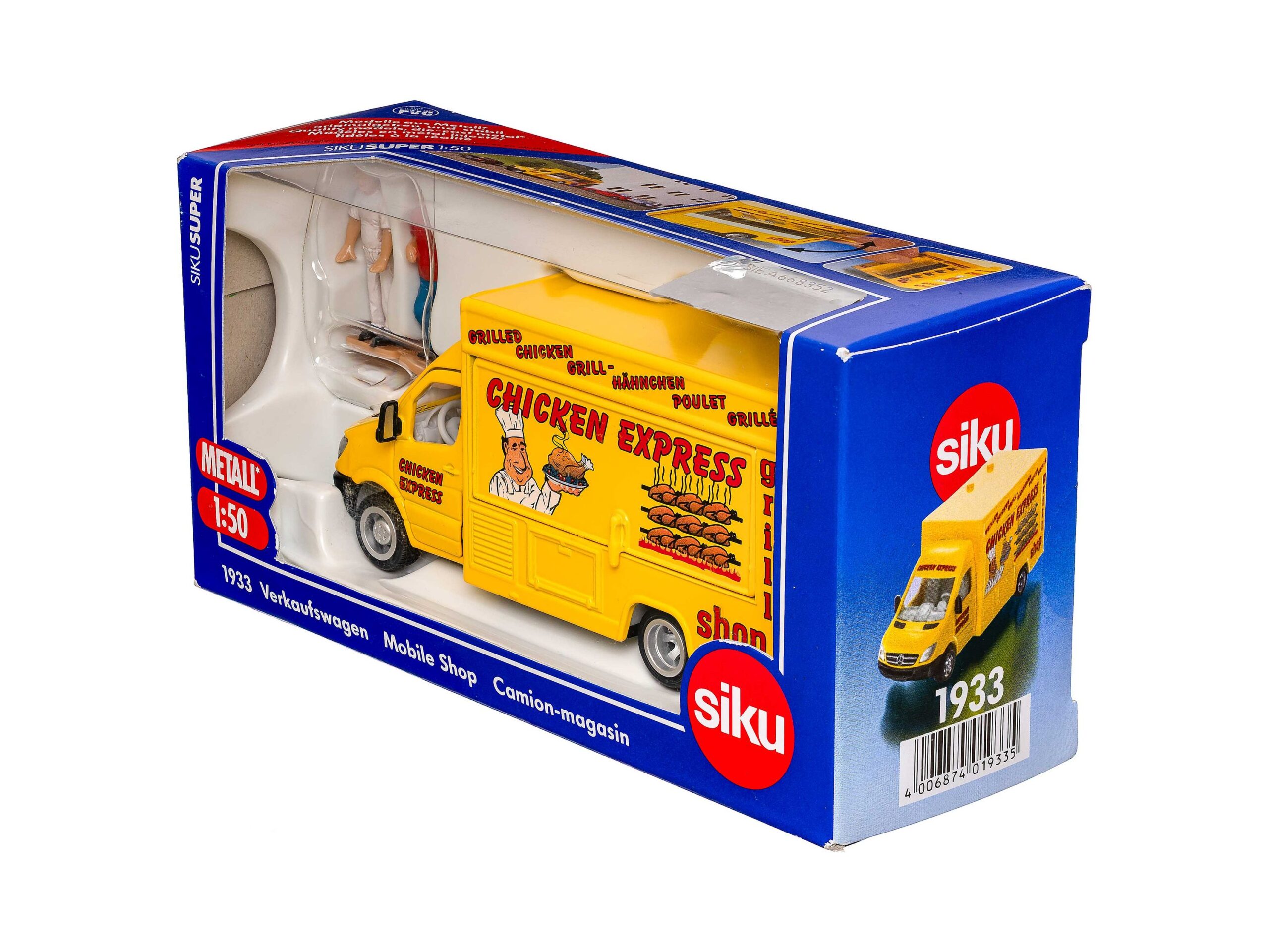 Siku 1933 Mercedes Verkaufswagen Chicken Express 1:50 OVP 1 Siku 1933 Mercedes Verkaufswagen Chicken Express 1:50 OVP