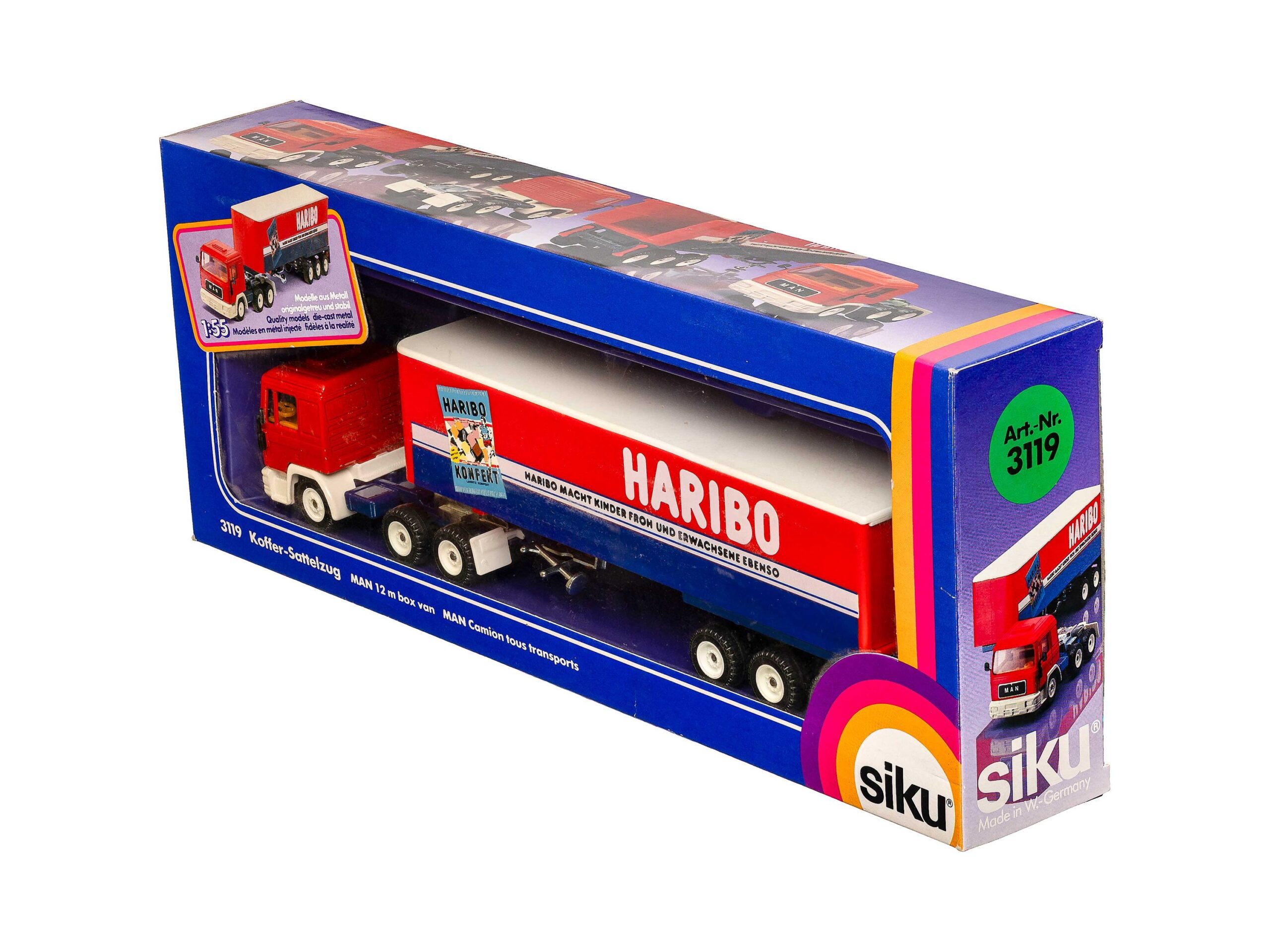 Siku 3119 MAN Koffer-Sattelzug (Haribo) 1:55 OVP 1 Siku 3119 MAN Koffer-Sattelzug (Haribo) 1:55 OVP