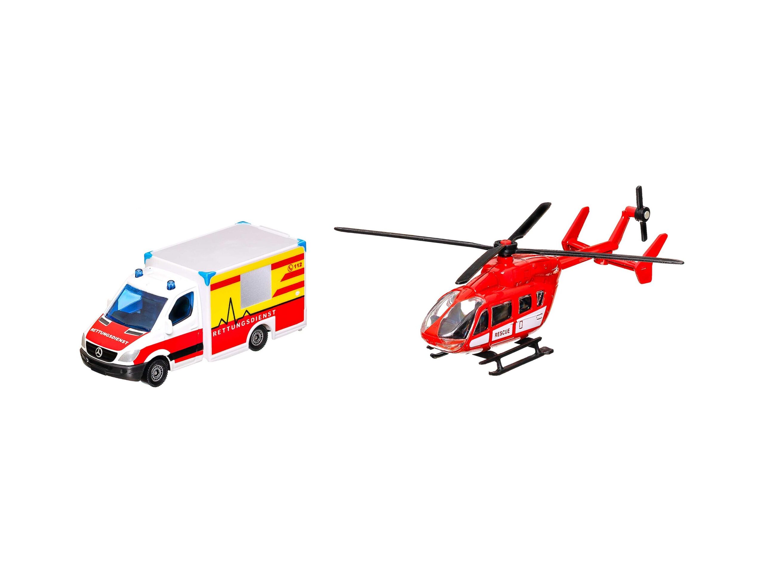 Siku Mercedes Rettungswagen und Helikopter 1:87 OVP 2 Siku Mercedes Rettungswagen und Helikopter 1:87 OVP – Bild 2