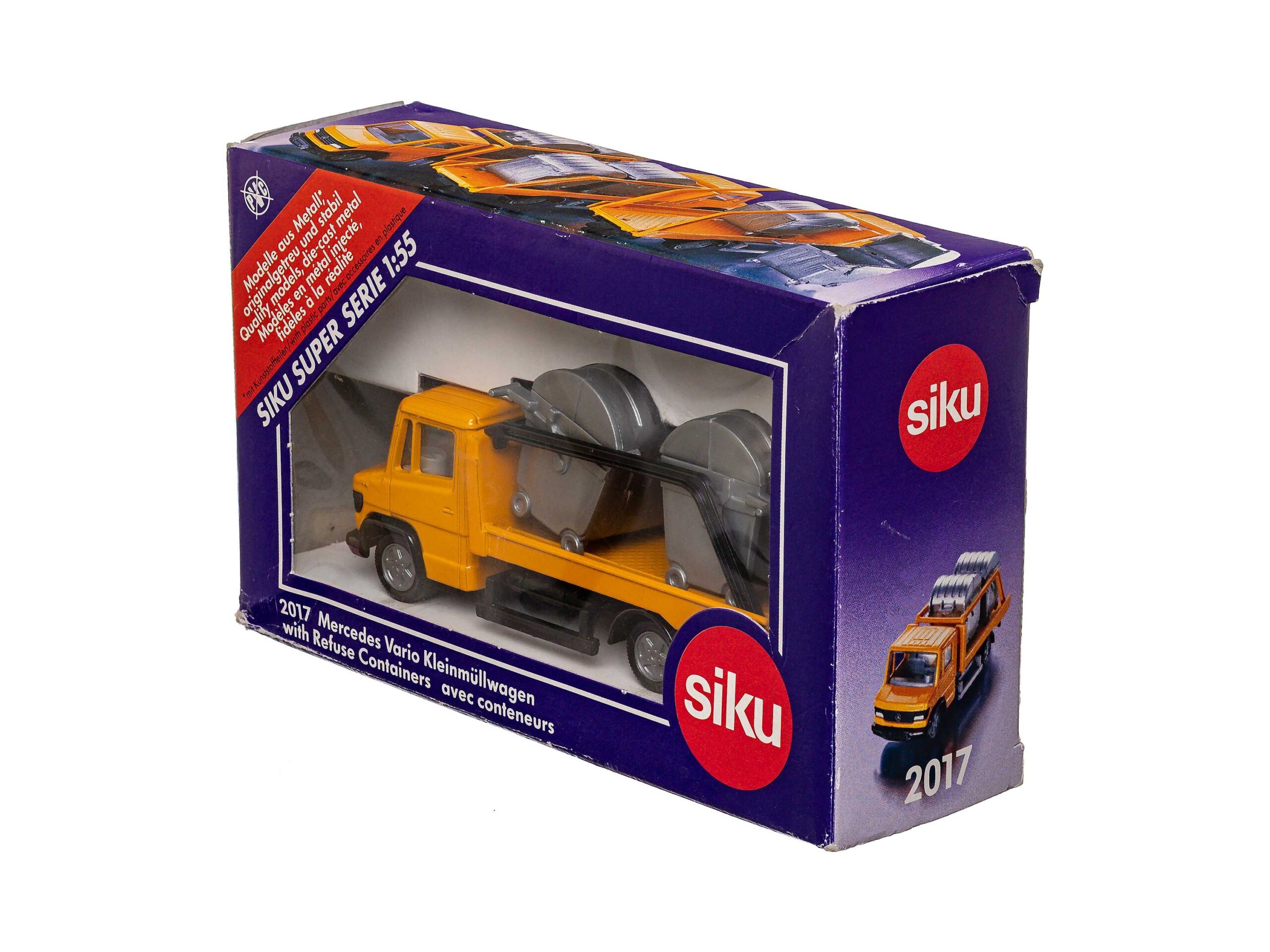 Siku 2017 Mercedes Vario Müllwagen mit 2 Mülltonnen 1:55 OVP 1 Siku 2017 Mercedes Vario Müllwagen mit 2 Mülltonnen 1:55 OVP