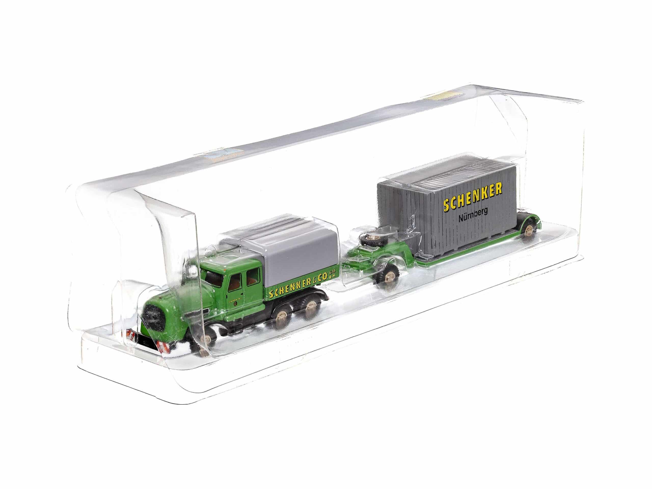 Bub Kaelble LKW mit Tieflade-Anhänger Schenker Nürnberg 1:87 OVP 2 Bub Kaelble LKW mit Tieflade-Anhänger Schenker Nürnberg 1:87 OVP – Bild 2