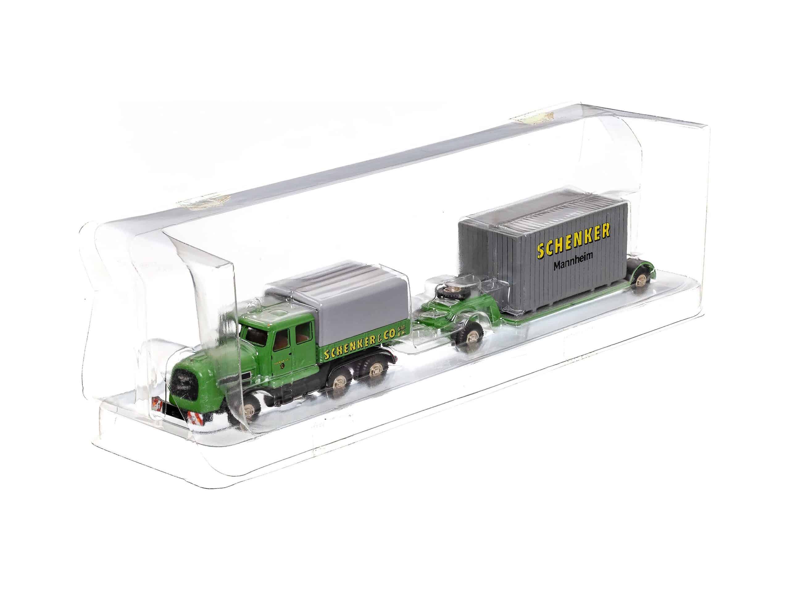 Bub Kaelble LKW mit Tieflade-Anhänger Schenker Mannheim 1:87 OVP 2 Bub Kaelble LKW mit Tieflade-Anhänger Schenker Mannheim 1:87 OVP – Bild 2
