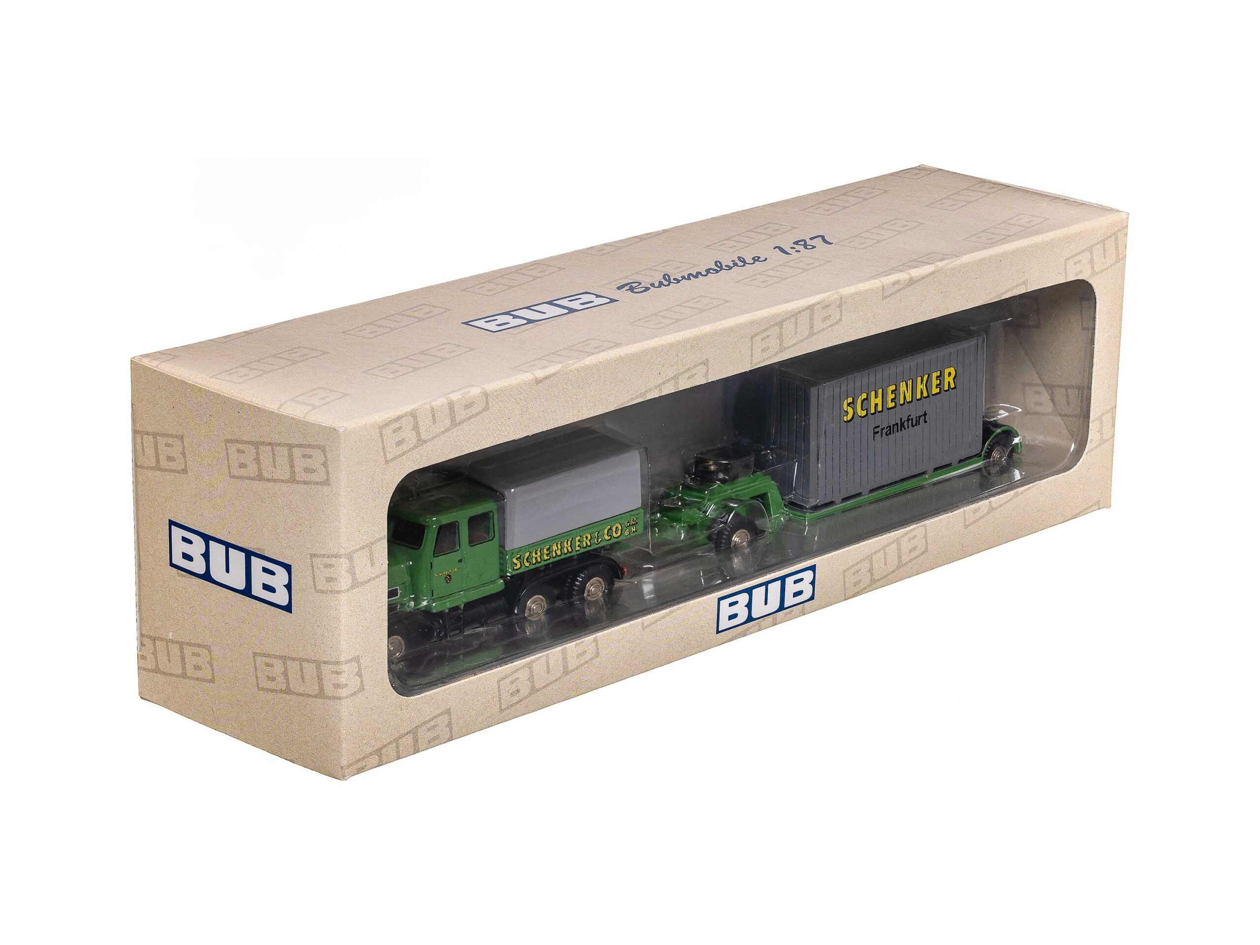 Bub Kaelble LKW mit Tieflade-Anhänger Schenker Frankfurt 1:87 OVP 1 Bub Kaelble LKW mit Tieflade-Anhänger Schenker Frankfurt 1:87 OVP
