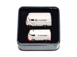 Bub Mercedes L319 und VW Bus T1 Rotes Kreuz Museum Set 2005 1:87 OVP – Bild 2