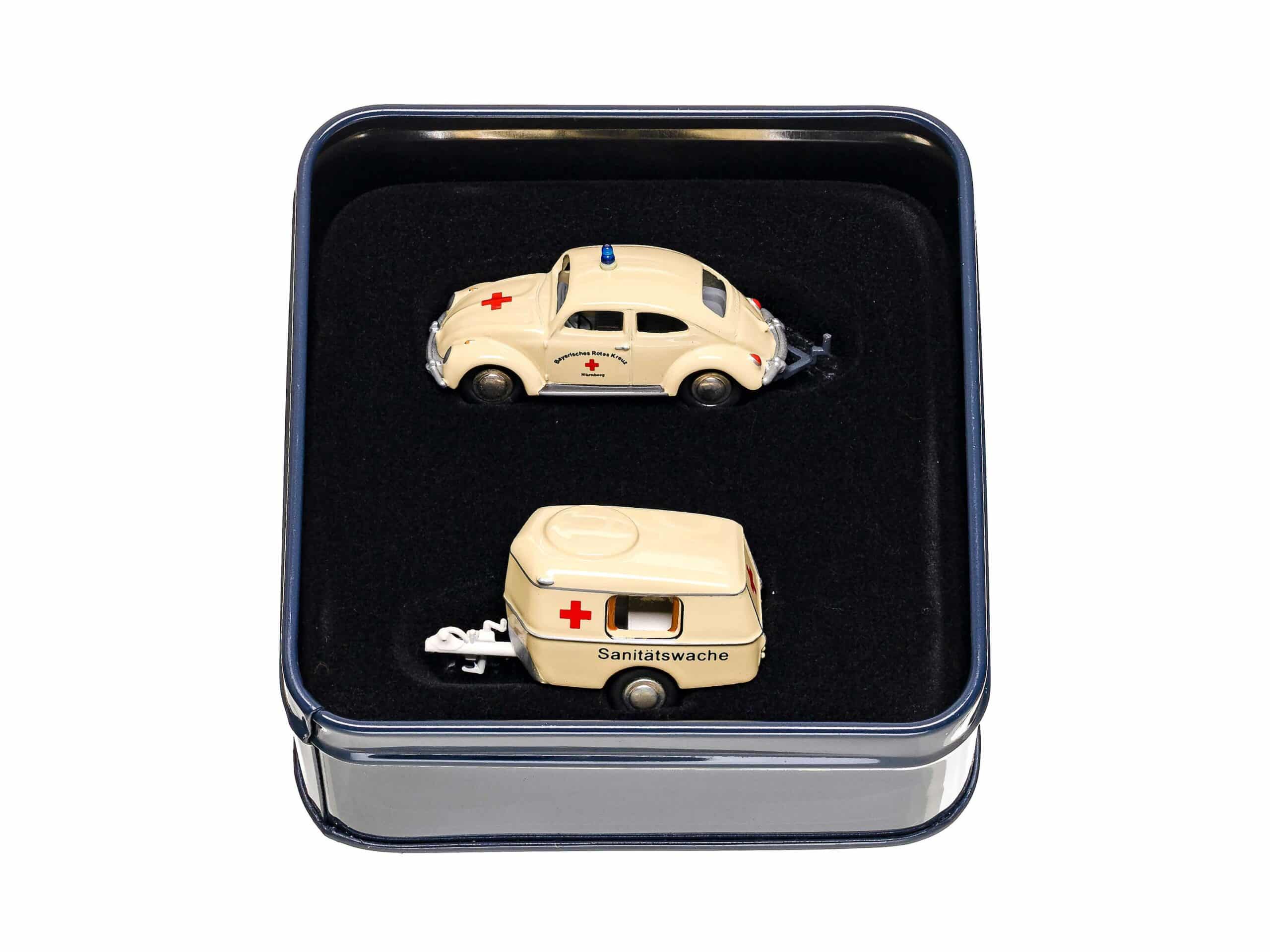 Bub VW Käfer mit Wohnwagen Rotes Kreuz 2004 1:87 OVP 2 Bub VW Käfer mit Wohnwagen Rotes Kreuz 2004 1:87 OVP – Bild 2