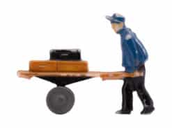 Siku Plastik Zubehör Figur V431 Gepäckträger mit Karre (schiebend)