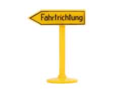 Siku Plastik Zubehör Schild V267 Fahrtrichtung (links)