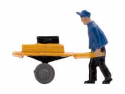 Siku Plastik Zubehör Figur V431 Gepäckträger mit Karre (schiebend)